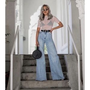 NEON BLONDE Flare Wide Legs High Rise Jeans 31